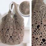 Crochet knitted bag from knitted yarn: master class