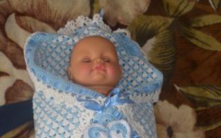 Pletená vypouštěcí obálka pro novorozence s fotkami a videem